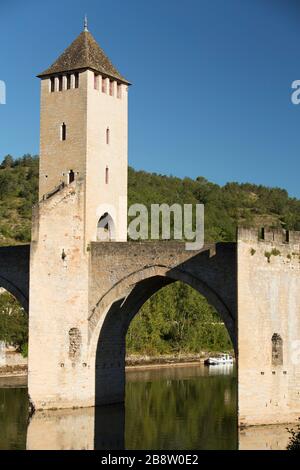 Brücke Valentré, Jakobsweg. Cahors, Òlt, Okzitanien (Lot, Frankreich) Stockfoto