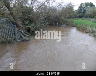 2020 überflutet Anstey, leicestershire, Großbritannien Stockfoto