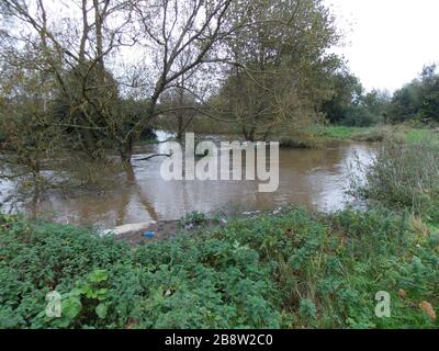 2020 überflutet Anstey, leicestershire, Großbritannien Stockfoto