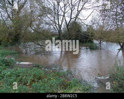 2020 überflutet Anstey, leicestershire, Großbritannien Stockfoto