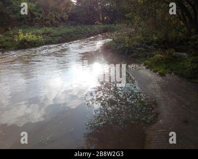 2020 überflutet Ratby, leicestershire, Großbritannien Stockfoto