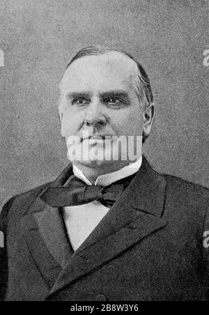 William McKinley, Jr, 29. Januar 1973 - 14. September 1901, war ein US-amerikanischer Politiker der Republikanischen Partei und 25. Präsident der Vereinigten Staaten/William McKinley, Jr, 29. Januar, 1. Januar - 14. September 1901, war ein US-amerikanischer Politiker der republikanischen Partei und der 25. Die historisch-digitale Reproduktion eines Originals aus dem 19. Jahrhundert / Digitale Reproduktion einer Originale aus dem 19. Jahrhundert. Jahrhuntert, Stockfoto