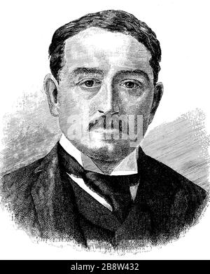 Cecil John Rhodes, 5. Juli 1853 - 26. März 1902, war ein britischer Unternehmer und Politiker/Cecil John Rhodes, 5. Juli 1853 - 26. März 1902, war ein britischer Unternehmer und Politiker, historisch, digital verbesserte Wiedergabe eines Originals aus dem 19. Jahrhundert / Digitale Produktion einer Originalanlage aus dem 19. Jahrhuntert, Stockfoto