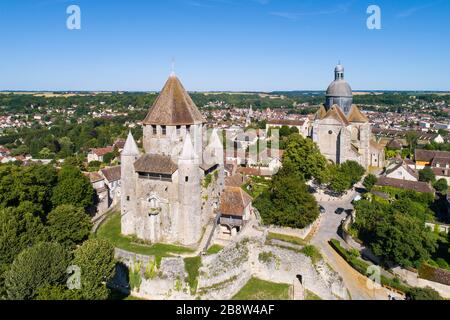 Blick auf Provins, das mittelalterliche Dorf, das von der unesco zum Weltkulturerbe ernannt wurde Stockfoto