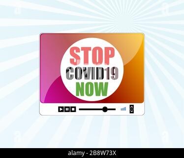 Pandemie stoppt Roman Coronavirus Ausbruch kovid 19 2019-nCoV Symptome Stockfoto