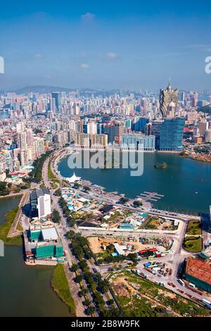 Luftaufnahme der Halbinsel Macau. Macau, China. Stockfoto