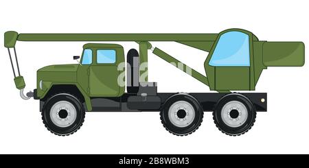 Vektor-Darstellung des Spezial-Fahrzeug-LKW-Krans Stock Vektor