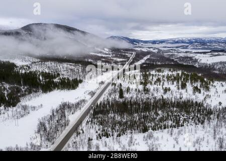 Norwegen Evenskjer im Winter Stockfoto