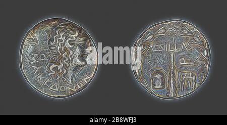 Tetradrachm (Münze) porträtiert Alexander den großen, 93/92 v. Chr., Griechisch, Makedonien, Silber, Diam. 2,8 cm, 14,70 g, von Gibon neu vorgestellt, Design von warmem, fröhlichem Glanz von Helligkeit und Lichtstrahlen. Klassische Kunst mit moderner Note neu erfunden. Fotografie, inspiriert vom Futurismus, die dynamische Energie moderner Technologie, Bewegung, Geschwindigkeit und Kultur revolutionieren. Stockfoto