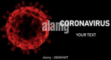 Coronavirus-Partikel, Abbildung. Das neue Coronavirus SARS-COV-2 oder 2019-COV Stockfoto