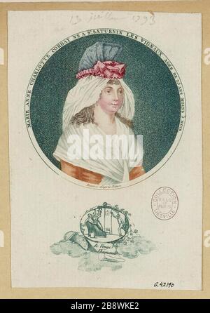 Marie-Anne Charlotte Corday geboren in St. Saturninus der ältere Vignaux 25 mindestens 3 Monate Stockfoto