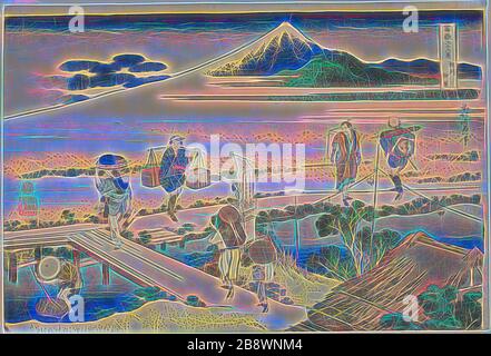 Nakahara in der Provinz Sagami (Soshu Nakahara), aus der Serie sechsunddreißig Ansichten des Fuji (Fugaku sanjurokkei), c 1830/33, Katsushika Hokusai ?? ??, Japanisch, 1760-1849, Japan, Farbholzholzmuster, oban, 26,5 x 38,8 cm (10 3/8 x 15 1/4 Zoll), von Gibon neu vorgestellt, Design von warmfröhlichem Leuchten von Helligkeit und Lichtstrahlen. Klassische Kunst mit moderner Note neu erfunden. Fotografie, inspiriert vom Futurismus, die dynamische Energie moderner Technologie, Bewegung, Geschwindigkeit und Kultur revolutionieren. Stockfoto