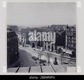 SEIT DER HAUPTSTRASSE, GEFÄNGNIS SAINT-LAZARE (HAUSARREST), RUE DU FAUBOURG SAINT-DENIS, 10. BEZIRK façade depuis la rue, Gefängnis Saint-Lazare (maison d'arrêt), Rue du faubourg Saint-Denis. Paris, 10ème arr., vers 1910. Photographie de la Préfecture de Police. Paris, musée Carnavalet. Stockfoto