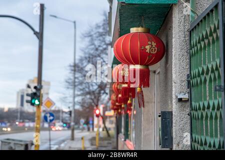 Sofia - 27. Februar 2020: Straße der Hauptstadt Bulgariens Stockfoto