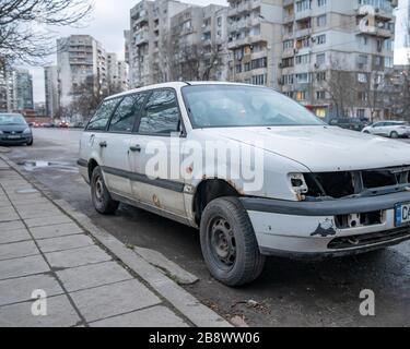 Sofia - 27. Februar 2020: Straße der Hauptstadt Bulgariens Stockfoto