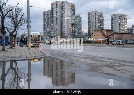 Sofia - 27. Februar 2020: Straße der Hauptstadt Bulgariens Stockfoto