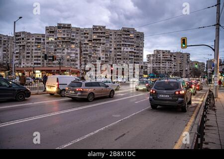 Sofia - 27. Februar 2020: Straße der Hauptstadt Bulgariens Stockfoto