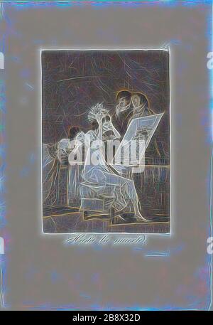 Bis zum Tod Platte 55 von Los Caprichos, 1797/99, Francisco José de Goya y Lucientes, Spanisch, 1746-188, Spanien, Radierung, brünierter Aquatint, Und Trockenpunkt auf elfenbeinfarbenem Papier, 190 x 132 mm (Bild), 215 x 150 mm (Platte), 320 x 218 mm (Blatt), von Gibon neu vorgestellt, Design von warmem, fröhlichem Leuchten von Helligkeit und Lichtstrahlen. Klassische Kunst mit moderner Note neu erfunden. Fotografie, inspiriert vom Futurismus, die dynamische Energie moderner Technologie, Bewegung, Geschwindigkeit und Kultur revolutionieren. Stockfoto