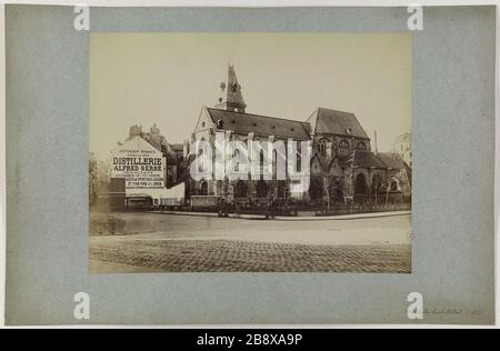 Eglise Saint-Médard, 5. Bezirk, ab dem Jahr 1868. Emonts ou Emonds, Pierre. "Eglise Saint-Médard, 5ème-Bezirk, 265". Papieralbuminé. Entre 1869-et 1902. Paris, musée Carnavalet. Stockfoto