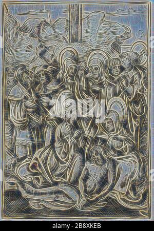 Lamentation über Christus, 1500/25, Meister S, Netherlandish, aktiv 1500-1525, Niederlande, Gravur in Schwarz auf elfenbeinfarbenem Laienpapier, 64 x 43,5 mm, von Gibon neu vorgestellt, Design von warmem, fröhlichem Leuchten von Helligkeit und Lichtstrahlen. Klassische Kunst mit moderner Note neu erfunden. Fotografie, inspiriert vom Futurismus, die dynamische Energie moderner Technologie, Bewegung, Geschwindigkeit und Kultur revolutionieren. Stockfoto