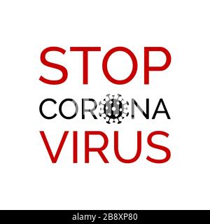 Beenden Sie das Coronavirus-Vektorbanner. Minimales Poster für die Kovid-19-Prävention Stock Vektor