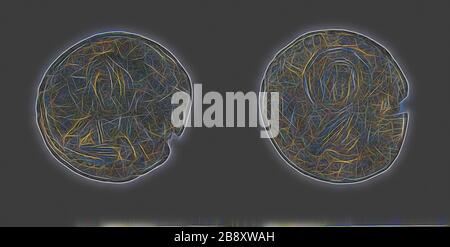 Anonymous Follis (Münze), zugeschrieben Konstantin IX., AD 1042/1055, byzantinisch, Griechenland, Bronze, Diam. 2,8 cm, 7,05 g, von Gibon neu vorgestellt, Design von warmem, fröhlichem Leuchten von Helligkeit und Lichtstrahlen. Klassische Kunst mit moderner Note neu erfunden. Fotografie, inspiriert vom Futurismus, die dynamische Energie moderner Technologie, Bewegung, Geschwindigkeit und Kultur revolutionieren. Stockfoto
