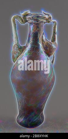 Flask, AD 2./3. Jahrhundert, Roman, Levant oder Syrien, Syrien, Glas, geblasene Technik, 14,3 × 6,4 × 6,4 cm (5 5/8 × 2 1/2 × 2 1/2 in.), von Gibon neu vorgestellt, Design von warmfröhlichem Leuchten von Helligkeit und Lichtstrahlen. Klassische Kunst mit moderner Note neu erfunden. Fotografie, inspiriert vom Futurismus, die dynamische Energie moderner Technologie, Bewegung, Geschwindigkeit und Kultur revolutionieren. Stockfoto