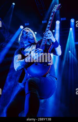 Kopenhagen, Dänemark. Juni 2017. Die amerikanische Thrash-Metal-Band Slayer führt ein Live-Konzert während des dänischen Musikfestivals Copenhell 2017 in Kopenhagen durch. Hier ist Gitarrist Gary holt live auf der Bühne zu sehen. (Foto: Gonzales Foto - Nikolaj Bransholm). Stockfoto