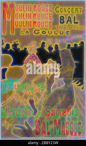 Moulin Rouge, La Goulue, 1891, Henri de Touloure-Lautrec, Französisch, 1864-1901, Frankreich, Farblithograph auf Tan-Wove-Papier, 1.890 × 1.157 (Bild), 1.910 × 1.170 mm (Blatt, Anblick), von Gibon neu vorgestellt, Design von warmem, fröhlichem Glanz von Helligkeit und Lichtstrahlen. Klassische Kunst mit moderner Note neu erfunden. Fotografie, inspiriert vom Futurismus, die dynamische Energie moderner Technologie, Bewegung, Geschwindigkeit und Kultur revolutionieren. Stockfoto