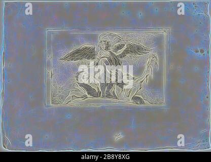 Angel Holding a Palm and a Crown, 1764, Jean Honoré Fragonard (Französisch, 1732-1806), after Annibale Carracci (Italienisch, 1560-1609), Frankreich, Radierung auf Elfenbein verlegtes Papier, 82 × 128 mm (Bild), 90 × 140 mm (Platte), 167 × 234 mm (Blatt), von Gibon neu vorgestellt, Design mit warmem, fröhlichem Glanz von Helligkeit und Lichtstrahlen. Klassische Kunst mit moderner Note neu erfunden. Fotografie, inspiriert vom Futurismus, die dynamische Energie moderner Technologie, Bewegung, Geschwindigkeit und Kultur revolutionieren. Stockfoto