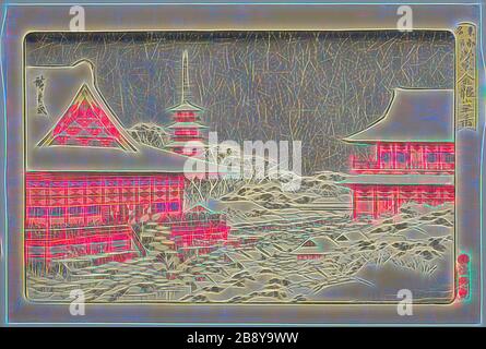 Jahrmarktmesse im Kinryuzan-Tempel in Asakusa (Asakusa Kinryuzan toshi no ichi), aus der Serie berühmte Orte in der östlichen Hauptstadt (Toto meisho), c 1835/38, Utagawa Hiroshige ?? ??, Japanisch, 177-1858, Japan, Farbholzholzmuster, oban, von Gibon neu vorgestellt, Design von warmfröhlichem Leuchten von Helligkeit und Lichtstrahlen. Klassische Kunst mit moderner Note neu erfunden. Fotografie, inspiriert vom Futurismus, die dynamische Energie moderner Technologie, Bewegung, Geschwindigkeit und Kultur revolutionieren. Stockfoto