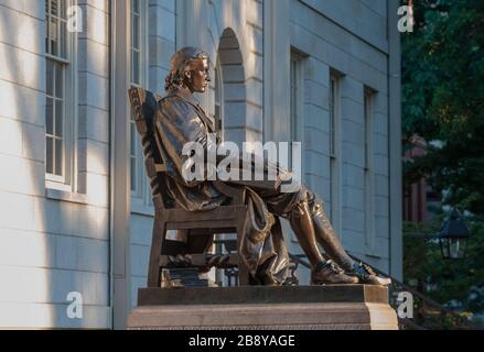 John Harvard-Statue in Harvard University Stockfoto