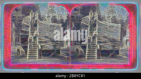 Abschnitt des ursprünglichen Big Tree, 30 Fuß Durchmesser, 1828/70, Thomas Houseworth & Co., amerikanisch, 188-1915, Vereinigte Staaten, Albumen-Druck, Stereo, Nr. 801 aus der Serie Calaveras Big Trees, von Gibon neu vorgestellt, Design von warmem, fröhlichem Leuchten von Helligkeit und Lichtstrahlen. Klassische Kunst mit moderner Note neu erfunden. Fotografie, inspiriert vom Futurismus, die dynamische Energie moderner Technologie, Bewegung, Geschwindigkeit und Kultur revolutionieren. Stockfoto
