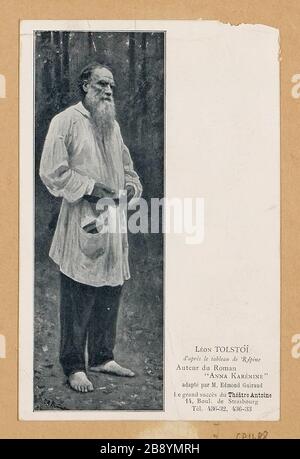 Tolstoi / vom Tisch von Répinte / Autorin des Romans / Anna Karenina / von Edmond Guiraud adaptiert Stockfoto
