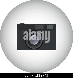 Symboldesign des Kamerasymbols. Vektorvorlage - Abbildung. Klassische Fotokamera - Schwarz Stock Vektor