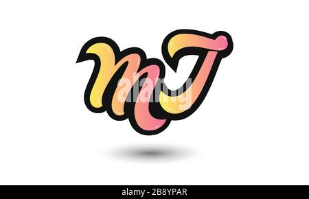 MJ JM-Firmenlogo mit Link zum Brief Stock Vektor