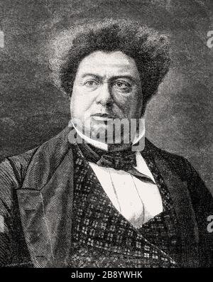 Alexandre Dumas der ältere, oder Alexandre Dumas père, 1802 - 1870, französischer Schriftsteller, Stockfoto