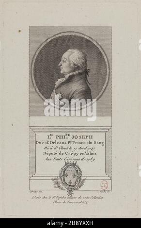 Louis Philippe Joseph, Herzog von Orleans. Wilbrode-Magloire-Nicolas Courbe (né en 1754). Louis Philippe Joseph, duc d'Orléans". Physionotrace. Paris, musée Carnavalet. Stockfoto