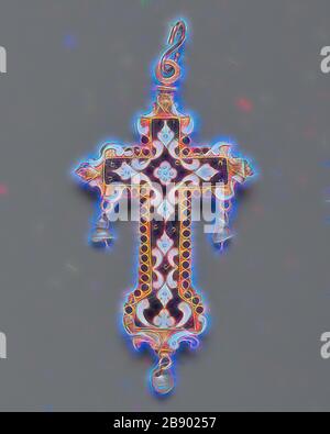Pendelleuchte Cross, 17. Jahrhundert, Spanisch, Spanien, Gold, Email, Bergkristall und Perlen, 7,3 × 3,7 cm (2 3/4 × 1 7/16 in.), von Gibon neu vorgestellt, Design von warmem, fröhlichem Leuchten von Helligkeit und Lichtstrahlen. Klassische Kunst mit moderner Note neu erfunden. Fotografie, inspiriert vom Futurismus, die dynamische Energie moderner Technologie, Bewegung, Geschwindigkeit und Kultur revolutionieren. Stockfoto