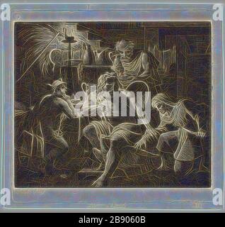 Jupiter besucht mit Philemon und Bacchus, 1809, Carl Russ, Österreicher, 1779-1843, Österreich, Radierung und Aquatint auf Tan-Wove-Papier, 174 × 185 mm (Platte), 186 × 198 mm (Blatt), von Gibon neu vorstellbar, Design von warmem, fröhlichem Leuchten von Helligkeit und Lichtstrahlen. Klassische Kunst mit moderner Note neu erfunden. Fotografie, inspiriert vom Futurismus, die dynamische Energie moderner Technologie, Bewegung, Geschwindigkeit und Kultur revolutionieren. Stockfoto