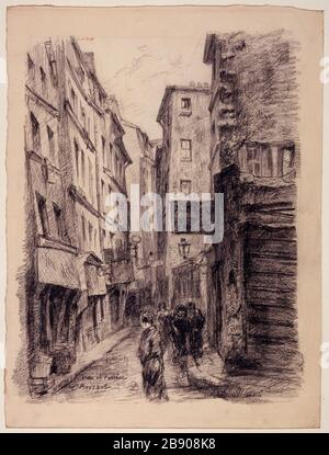 Die Straße von Venedig Camille Bourget. La rue de Venise. Paris (IVème arr.), 1801-1900. Crayon sur Papier crème. Paris, musée Carnavalet. Stockfoto