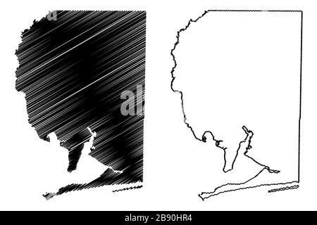 Santa Rosa County, Florida (US-Bundesstaat, Vereinigte Staaten von Amerika, USA, USA, USA) Karte Vektor Illustration, Scribble Sketch Santa Rosa Karte Stock Vektor