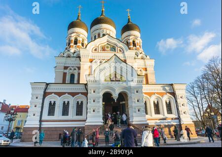 Tallinn, Estland -01.05.20: St. Alexander Newski-Kathedrale - Stavropegial Domkirche der orthodoxen Kathedrale in Vyshgorod, Tallinn. Stockfoto