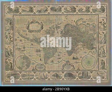 Karte, Nova totius terrarum orbis geographica ac hydrographica tabula auct. Guiljelmo Blaeuw J.A vanden Ende sculpsit, Willem Jansz Blaeu (1571-1638), Josua van den Ende, Copperplate Print, von Gibon neu vorgestellt, Design von warmem, fröhlichem Leuchten von Helligkeit und Lichtstrahlen. Klassische Kunst mit moderner Note neu erfunden. Fotografie, inspiriert vom Futurismus, die dynamische Energie moderner Technologie, Bewegung, Geschwindigkeit und Kultur revolutionieren. Stockfoto