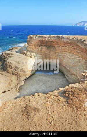 Der berühmte Strand von Gala - heißt Milch auf griechisch - auf der Ano Koufonisi Insel Griechenland Stockfoto