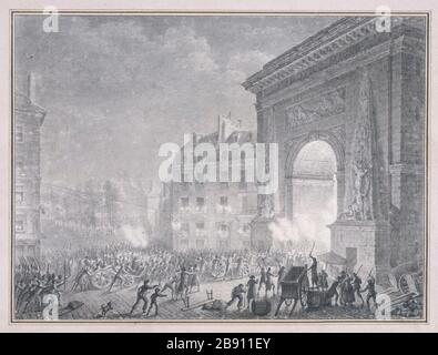 ALERTE DIE NACHT VOM 14. AUF den 15. Juli 1789 'Alerte de la nuit du 14 au 15 juillet 1789'. Estampe de Jean-Louis (le jeune) Prieur (1759-1895). Paris, musée Carnavalet. Stockfoto