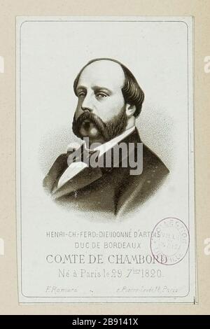 Henri-Ch-Ferd-Dieudonné D'Artois, Herzog von Bordeaux, Comte de Chambord in Paris geboren 29 7. Jahrhundert, um das Jahr um das Jahr um das Jahr um das Jahr um das Jahr um das Jahr um das Jahr um das Jahr um die 19. Stockfoto