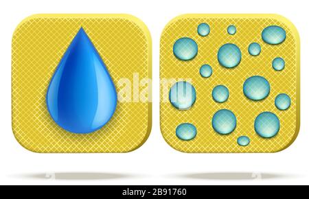 Oberfläche mit Wassertropfen Stock Vektor