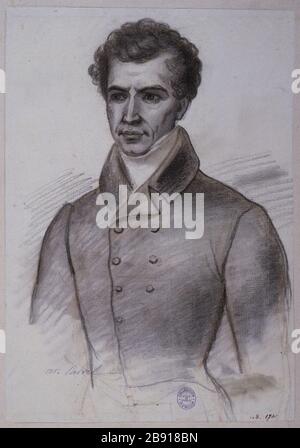 Armand Carrel Auguste-Toussaint Lecler. "Armand Carrel (1800-1834), journaliste francais". Dessin. Paris, musée Carnavalet. Stockfoto