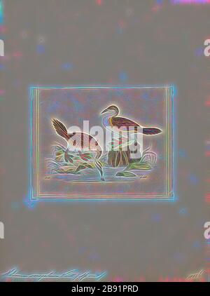 Podica senegalensis, Print, der Afrikanische Finfuß (Podica senegalensis) ist ein Wasservogel aus der Familie der Heliornithiden (der Finnfüßer und der Sonnenbrust). Die Art lebt in den Flüssen und Seen des westlichen, zentralen und südlichen Afrikas., 1820-1863, von Gibon neu erdacht, Design von warmem, fröhlichem Leuchten von Helligkeit und Lichtstrahlen. Klassische Kunst mit moderner Note neu erfunden. Fotografie, inspiriert vom Futurismus, die dynamische Energie moderner Technologie, Bewegung, Geschwindigkeit und Kultur revolutionieren. Stockfoto